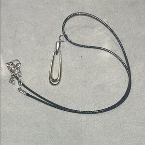 Elegant Silver and Black Pendant Necklace